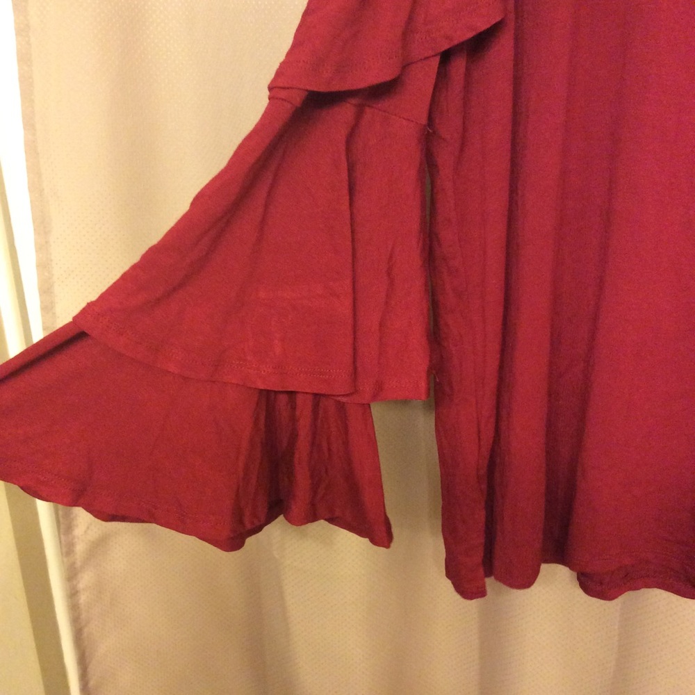 Red Cold Shoulder Top - Picture 2 of 3
